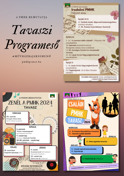 Izgalmas programok a PMHK-ban márciustól júniusig egy helyen