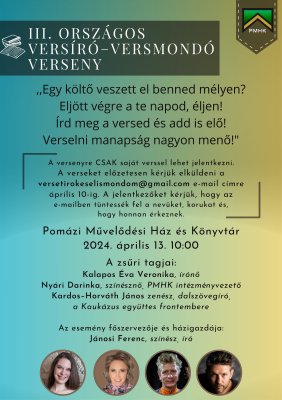 III. Országos Versíró - Versmondó Verseny III. Országos Versíró - Versmondó Verseny