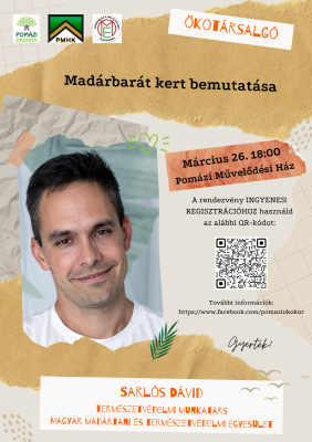 Ökotársalgó: Madárbarát kert bemutatása Ökotársalgó: Madárbarát kert bemutatása