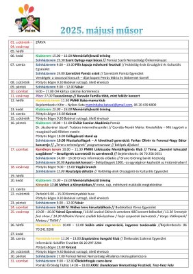 Májusi program