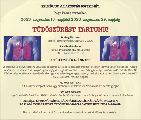 Tüdőszűrés 2025