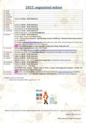 augusztusi program