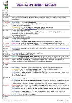Szeptemberi program