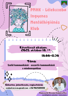 Lélekszoba Mentálhigiénés Klub Lélekszoba Mentálhigiénés Klub
