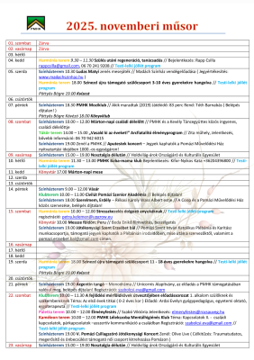 Novemberi műsor