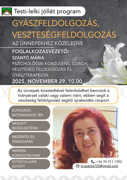 Testi-lelki jóllét program - Gyászfeldolgozás