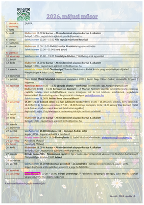 Májusi program