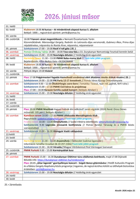 Júniusi program