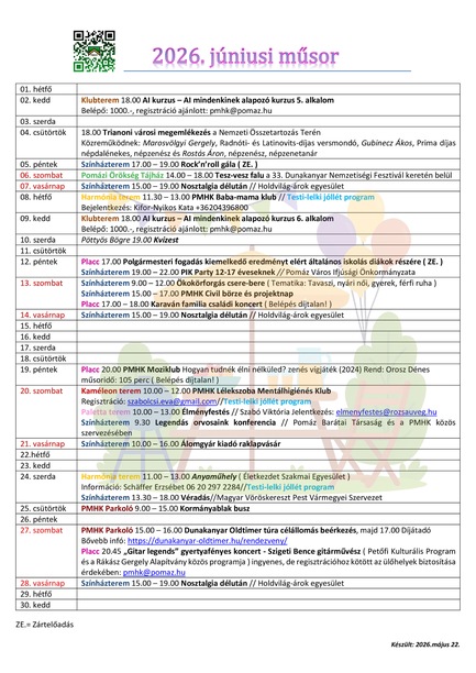 Júniusi program
