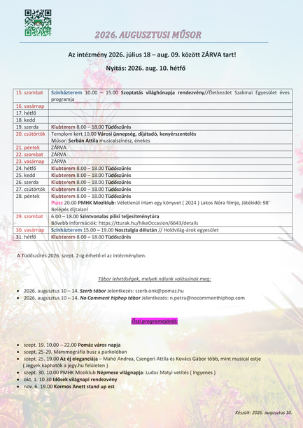 augusztusi program