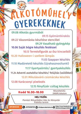 Alkotóműhely gyerekeknek