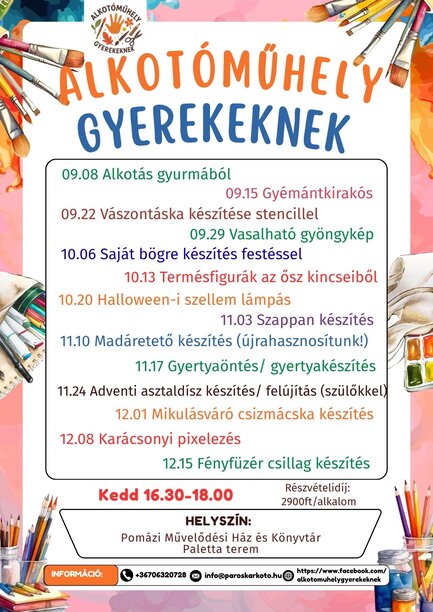 Alkotóműhely gyerekeknek