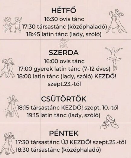 Latin és társastánc csoportok Holló Adriennel