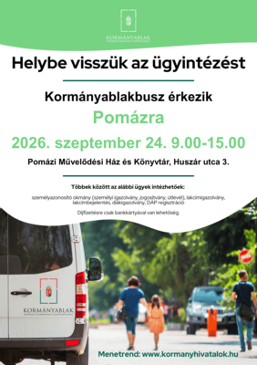 Kormányablakbusz Pomázon