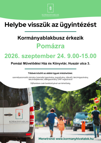 Kormányablakbusz Pomázon