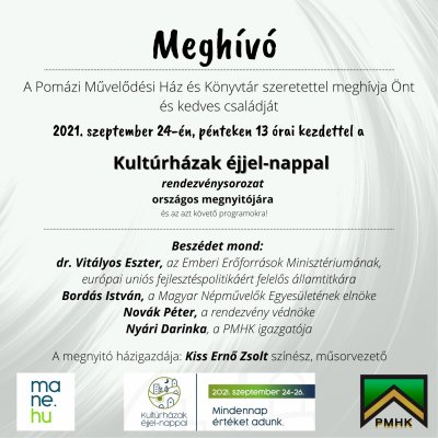 Kultúrházak éjjel-nappal Kultúrházak éjjel-nappal