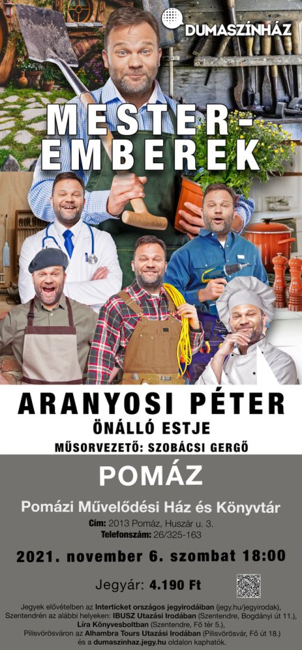 Dumaszínház - Aranyosi Péter önnálló estje Pomázon