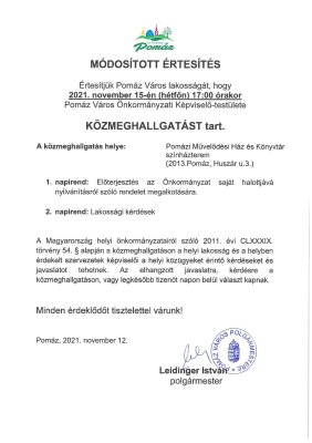 Közmeghallgatás Közmeghallgatás